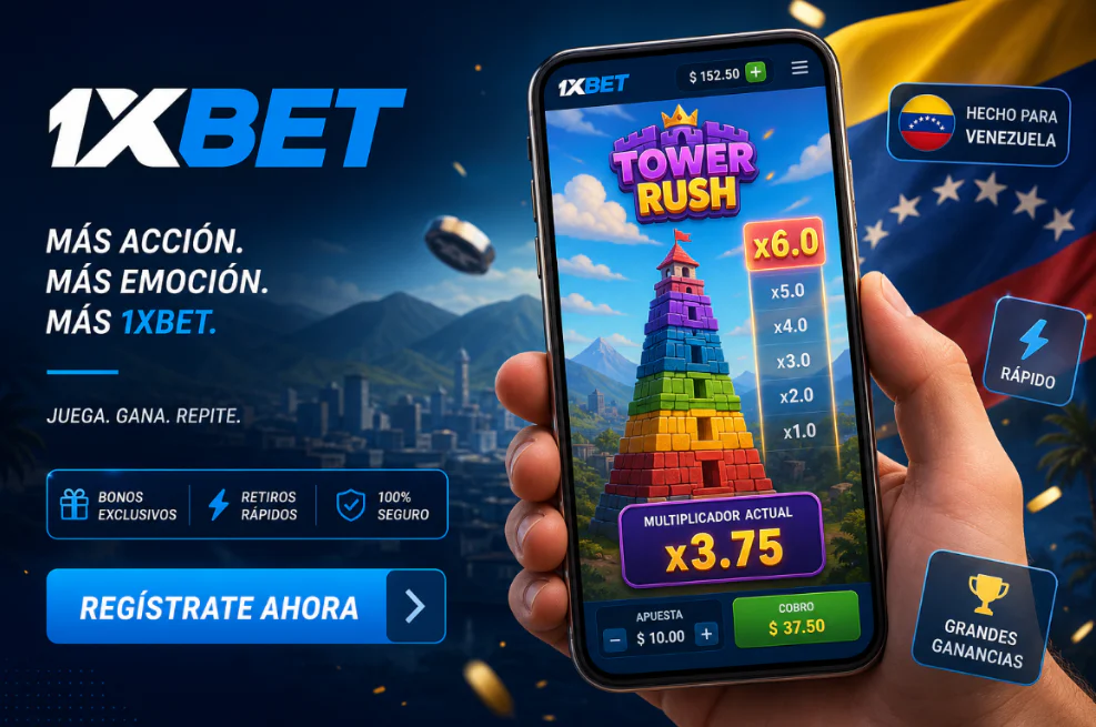 Versión móvil del juego instantáneo Tower Rush en 1xBet Venezuela - 1xbet-app.ve