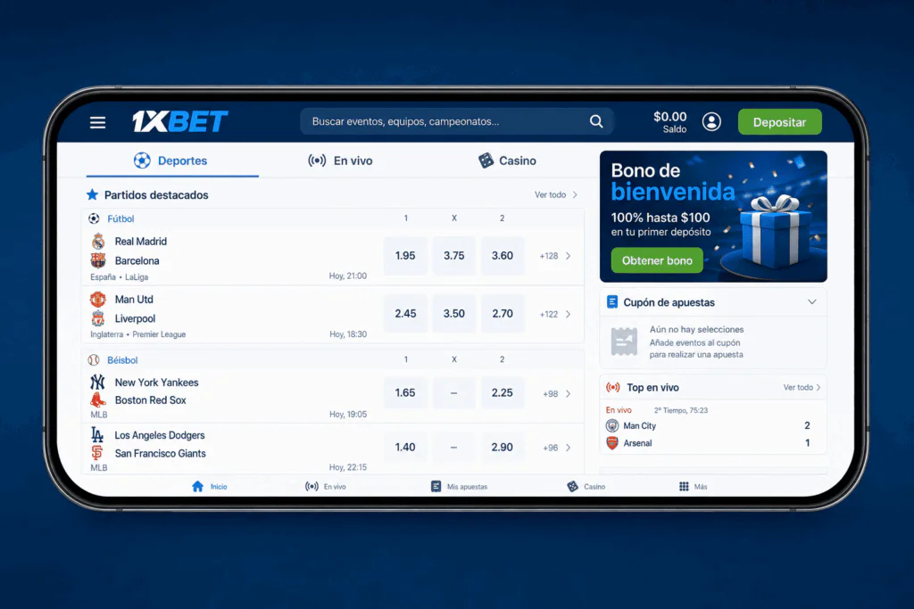 La aplicación 1xBet